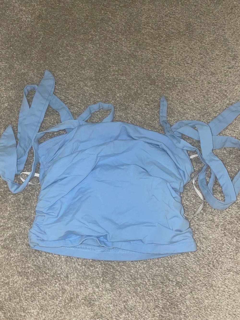 Free People Light Blue Tie-Shoulder Crop Camisole